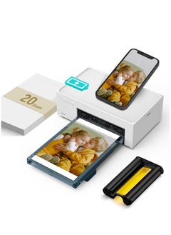 Liene Liene 4x6 Inch Photo Printer, 20 Photo Papers,1 Cartridge, Wi-Fi Picture Printer, Portable Thermal Dye Sublimation Printer for iPhone, Android, PC, Smartphone, Laptop, Desktop Compatible, Full-Color Instant Printer for Home & Travel, White  - Image 5