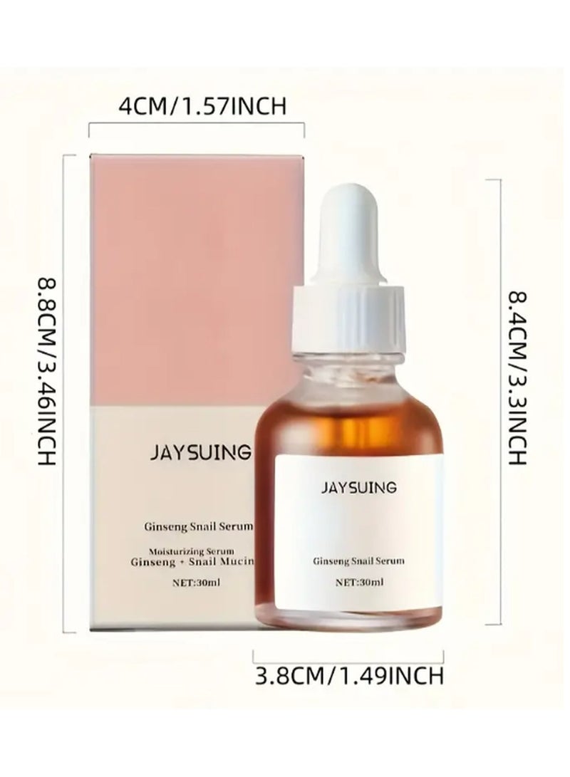 Jaysuing Ginseng & Snail Glow Serum - Fragrance-Free, Moisturizing & Firming Facial Essence for All Skin Types 30ml - Image 4