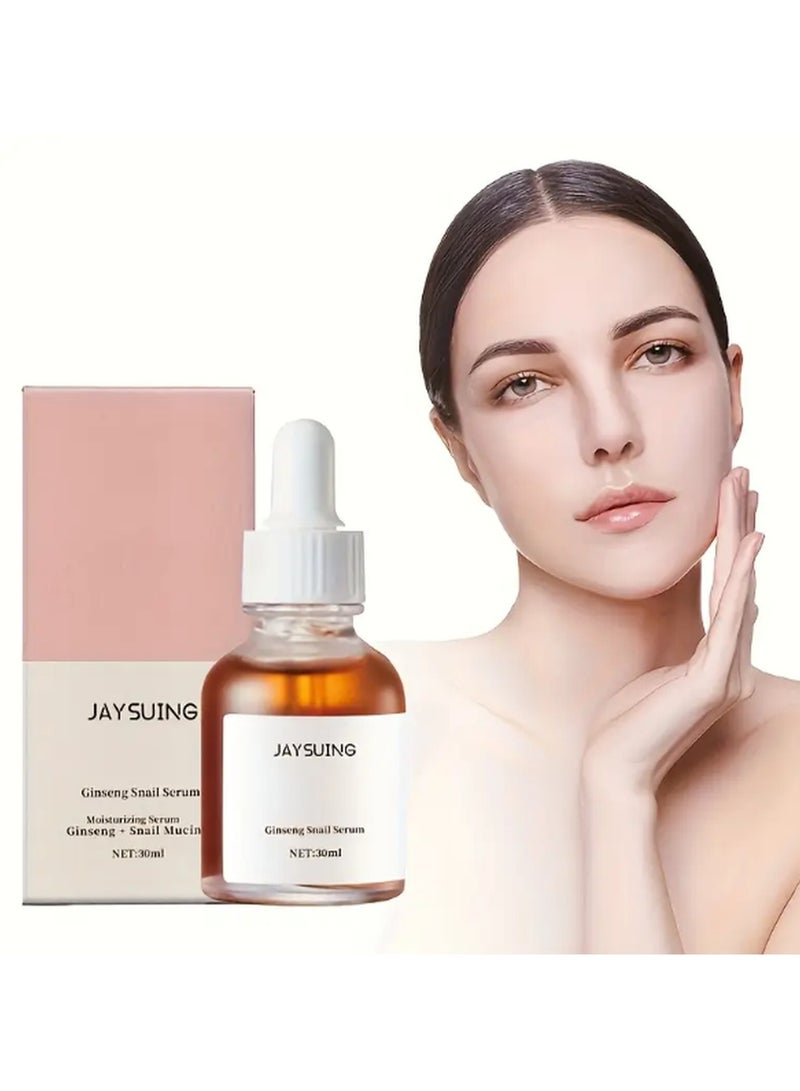 Jaysuing Ginseng & Snail Glow Serum - Fragrance-Free, Moisturizing & Firming Facial Essence for All Skin Types 30ml - Image 1