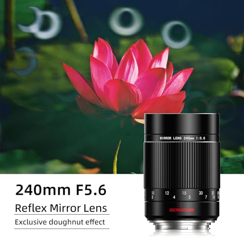 BENOISON Reflex Mirror Lens Telephoto EF Lens - 240mm f5.6 for Canon EF, Manual Focus (MF) for Canon Rebel T8i T7 T6 4000D 2000D 1300D 850D 800D 600D 550D 90D 80D 77D 70D 50D 6D 55D etc (EF/EF-S Mount) - Image 2