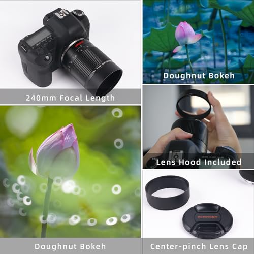 BENOISON Reflex Mirror Lens Telephoto EF Lens - 240mm f5.6 for Canon EF, Manual Focus (MF) for Canon Rebel T8i T7 T6 4000D 2000D 1300D 850D 800D 600D 550D 90D 80D 77D 70D 50D 6D 55D etc (EF/EF-S Mount) - Image 3