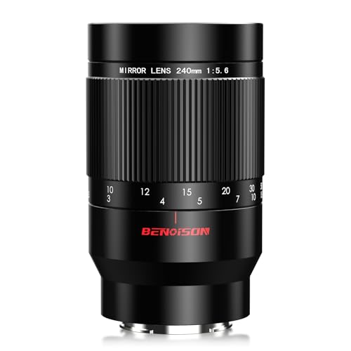 BENOISON Reflex Mirror Lens Telephoto EF Lens - 240mm f5.6 for Canon EF, Manual Focus (MF) for Canon Rebel T8i T7 T6 4000D 2000D 1300D 850D 800D 600D 550D 90D 80D 77D 70D 50D 6D 55D etc (EF/EF-S Mount) - Image 1