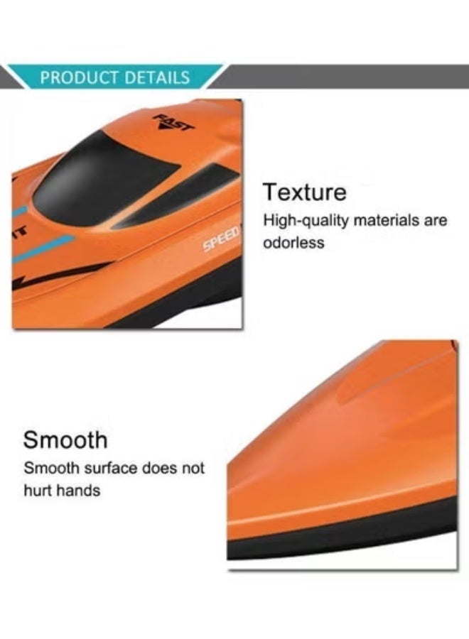 قارب الأطفال المقاوم للماء وعالي السرعة، مركبة راكب مائية خفيفة الوزن للألعاب في المسبح، هدية مثالية لعيد الميلاد للأطفال، يمكن تشغيل قارب الأطفال عن بعد بسرعة عالية كقارب سريّ 2.4G، نموذج سفينة مائية كهربائية - يحتوي دافع المنتج على مستشعر أمان، ولا يمكن تفعيل الدافع إلا عند وضع المنتج في الماء. اللون: البرتقالي - Image 4