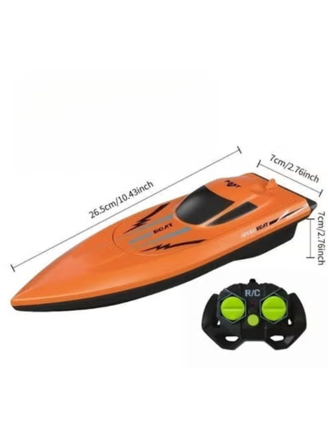 قارب الأطفال المقاوم للماء وعالي السرعة، مركبة راكب مائية خفيفة الوزن للألعاب في المسبح، هدية مثالية لعيد الميلاد للأطفال، يمكن تشغيل قارب الأطفال عن بعد بسرعة عالية كقارب سريّ 2.4G، نموذج سفينة مائية كهربائية - يحتوي دافع المنتج على مستشعر أمان، ولا يمكن تفعيل الدافع إلا عند وضع المنتج في الماء. اللون: البرتقالي - Image 2