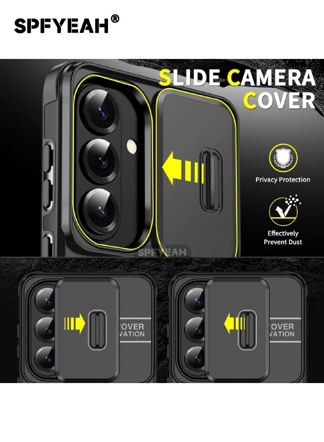 SPFYEAH [2-in-1] Samsung Galaxy S26 Case with Privacy Screen Protector, Slide Camera Cover, Built-in 360° Rotate Round Ring Kickstand, Heavy Duty Shockproof Back Cover for Samsung Galaxy S26 5G 6.3 inch (Black, 1+1 Pack) - Image 5