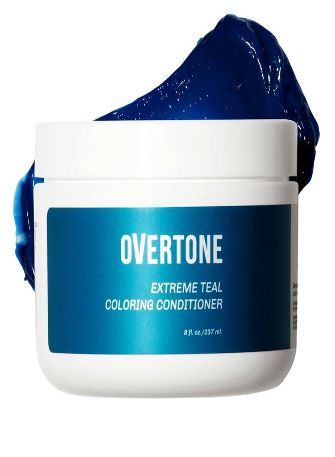 Overtone Color Depositing Semi-Permanent Hair Dye Conditioner - 8 oz For Natural & Color-Treated Hair, Moisturizing Shea Butter & Coconut Oil - Vegan & Cruelty-Free, Extreme Teal - Image 1