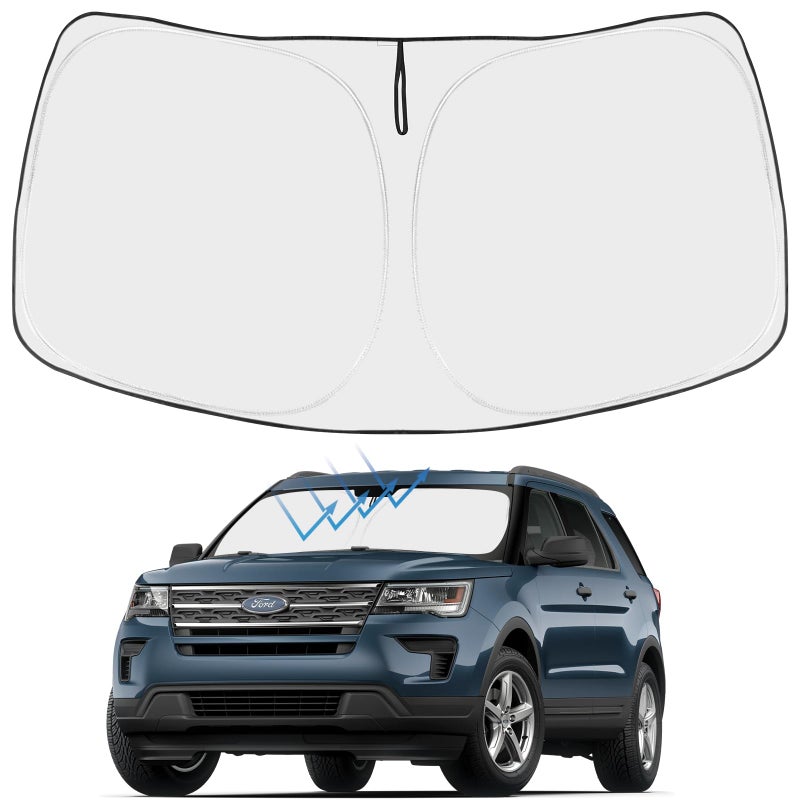 Proadsy 2026 Upgrade Front Windshield Sun Shade Foldable Sunshade Protector Custom Sun Visor Fit 20162019 Ford Explorer SUV ST XLT Limited Platinum Accessories - Image 2