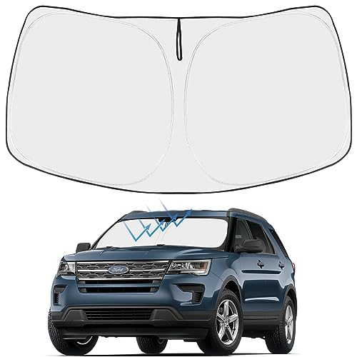 Proadsy 2026 Upgrade Front Windshield Sun Shade Foldable Sunshade Protector Custom Sun Visor Fit 20162019 Ford Explorer SUV ST XLT Limited Platinum Accessories - Image 1