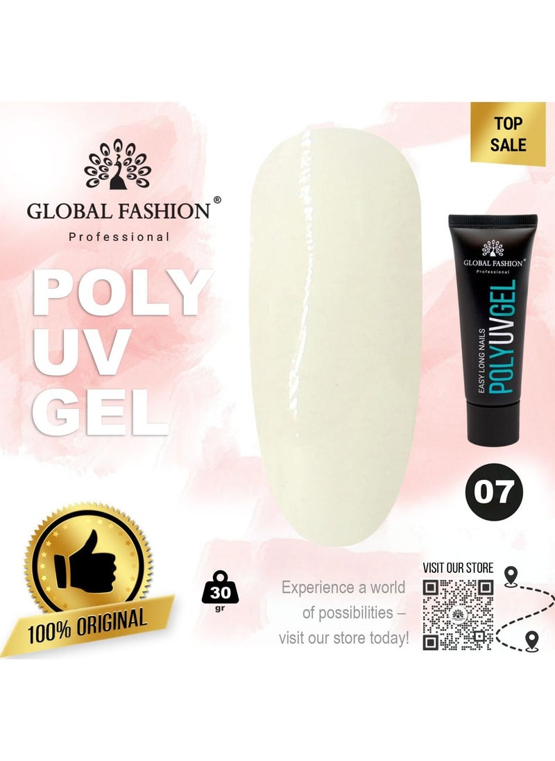 GLOBAL FASHION Global Fashion Poly UV Gel: Long-Lasting, Durable, and Easy-to-Use Nail Enhancements | (07)  - Image 2
