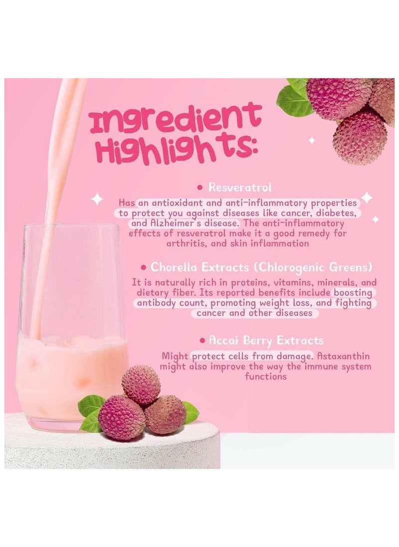dear face Dear Face Beauty Milk Premium Japanese Lychee Swiss Stemcell Drink 50,000mg - 10 Sachets  - Image 3