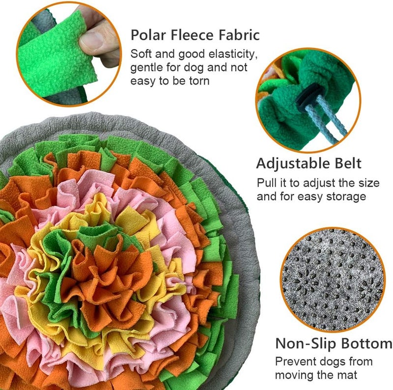 SCHITEC Snuffle Mat for Dogs, Interactive Foraging Puzzle Blanket, Nosework Feeding Bowl Sniffing Pad for Cats Puppies Small Medium Pets - Image 3