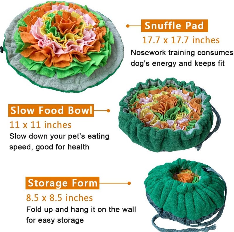 SCHITEC Snuffle Mat for Dogs, Interactive Foraging Puzzle Blanket, Nosework Feeding Bowl Sniffing Pad for Cats Puppies Small Medium Pets - Image 5
