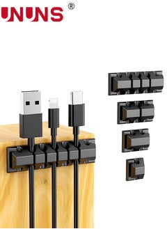 UNUNS Cable Holder Clips,5-Pack Cord Organizer Cable Management,Silicone Self Adhesive Cable Holder Wire Organizer Cord Clips For Home And Office  - Image 1