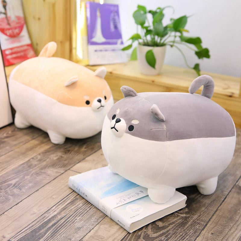 EHOTONG Shiba Inu Dog Plush Pillow  Corgi Stuffed Animal Plush Toy Hug Pillow Gifts for Girl Boy (Gray  11.8in) - Image 2