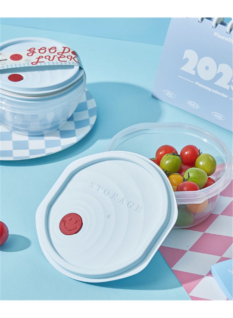 2 Pack Food Storage Boxes, Transparent Food Container  with Lids | BPA-Free, Stackable & Microwave Safe Plastic Food Box Kitchen Refrigerator Fruit Container for Meal Prep (2 Pack, Blue 6972-2) - Image 4