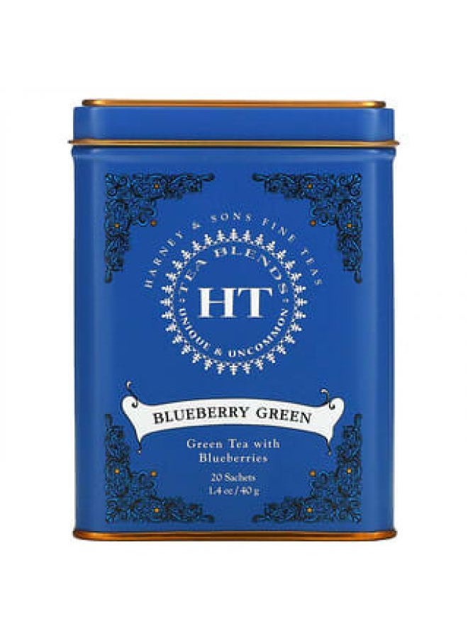 Harney & Sons, HT Tea Blend, Blueberry Green Tea, 20 Sachets, 1.4 oz (40 g) - pzsku/ZF47F6878EFCE075ED70FZ/45/_/1652349769/85146d26-b8ff-4f76-a422-9f21aaec1bde