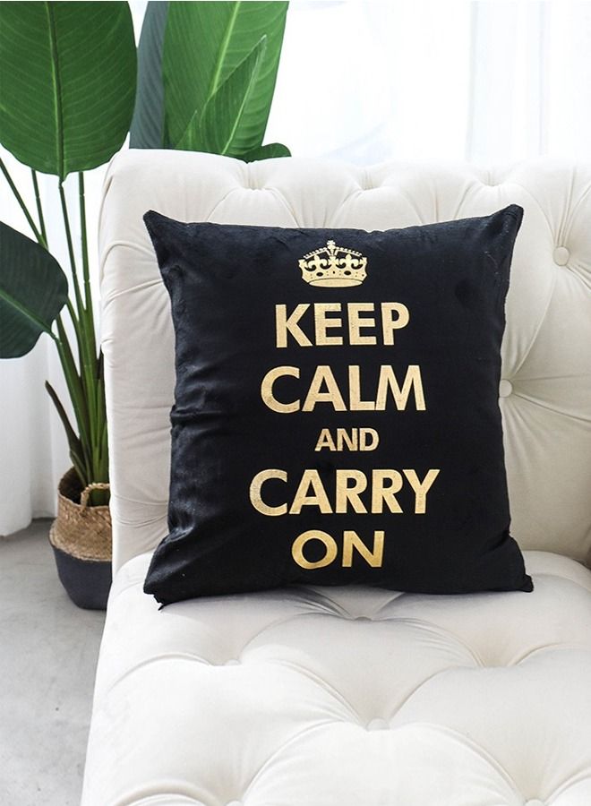 fashionhome Cushion Covers Décor Throw Pillow Cover Gold Quote Printed Decorative Pillow Cushion Cover for Bedroom Sofa Car Home Décor - Image 2