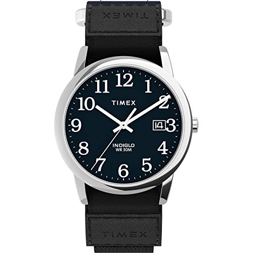 Timex Men's Easy Reader 35mm Watch – Silver-Tone Case Blue Dial with Blue FastWrap Strap - Image 1
