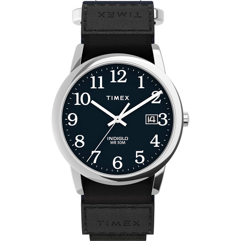 Timex Men's Easy Reader 35mm Watch – Silver-Tone Case Blue Dial with Blue FastWrap Strap - Image 4