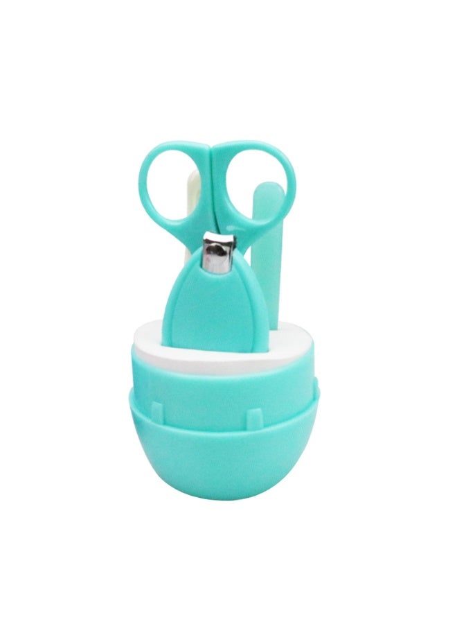 LOOFI Baby Nail Care Kit - 4 in 1 Set with Case - Baby Scissors - Baby File - Nail Clipper - Tweezers - Baby, Newborn and Infant Supplies - Green - Image 1