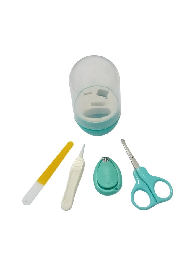 LOOFI Baby Nail Care Kit - 4 in 1 Set with Case - Baby Scissors - Baby File - Nail Clipper - Tweezers - Baby, Newborn and Infant Supplies - Green - Image 4