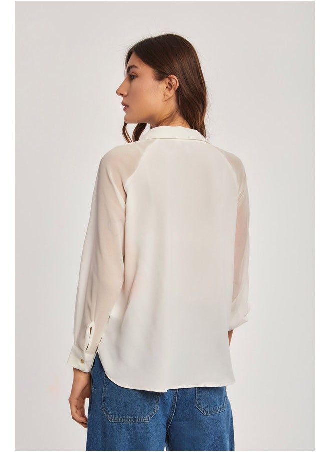 Dare - Fancy Long Sleeve Straight Fit Satin Blouse for Women - Image 1