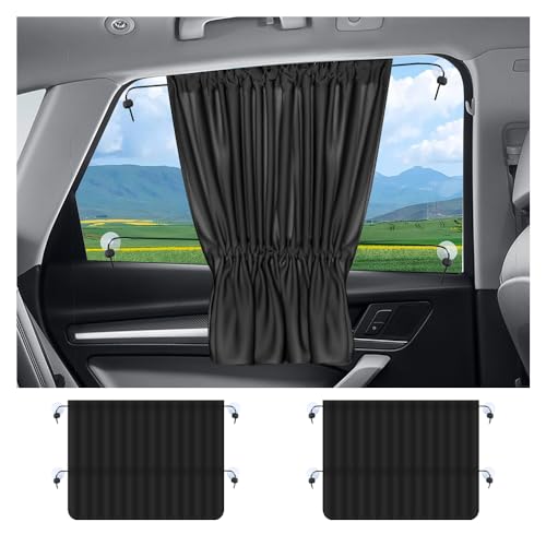 carleef 2PCS Car Window ShadesStretchable Car Curtains for Sunburn Protection Interior CoolingUniversal Car Privacy Shades for Automotive Glass - Image 1