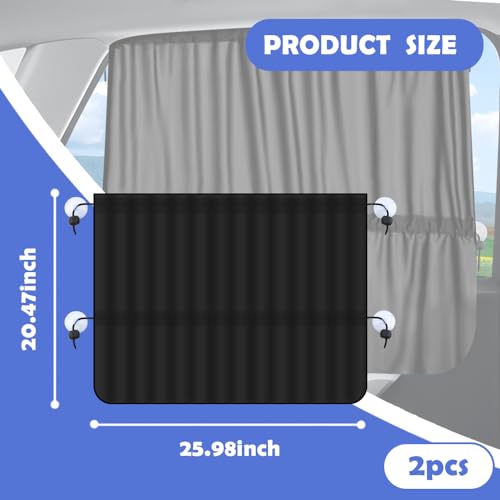 carleef 2PCS Car Window ShadesStretchable Car Curtains for Sunburn Protection Interior CoolingUniversal Car Privacy Shades for Automotive Glass - Image 3
