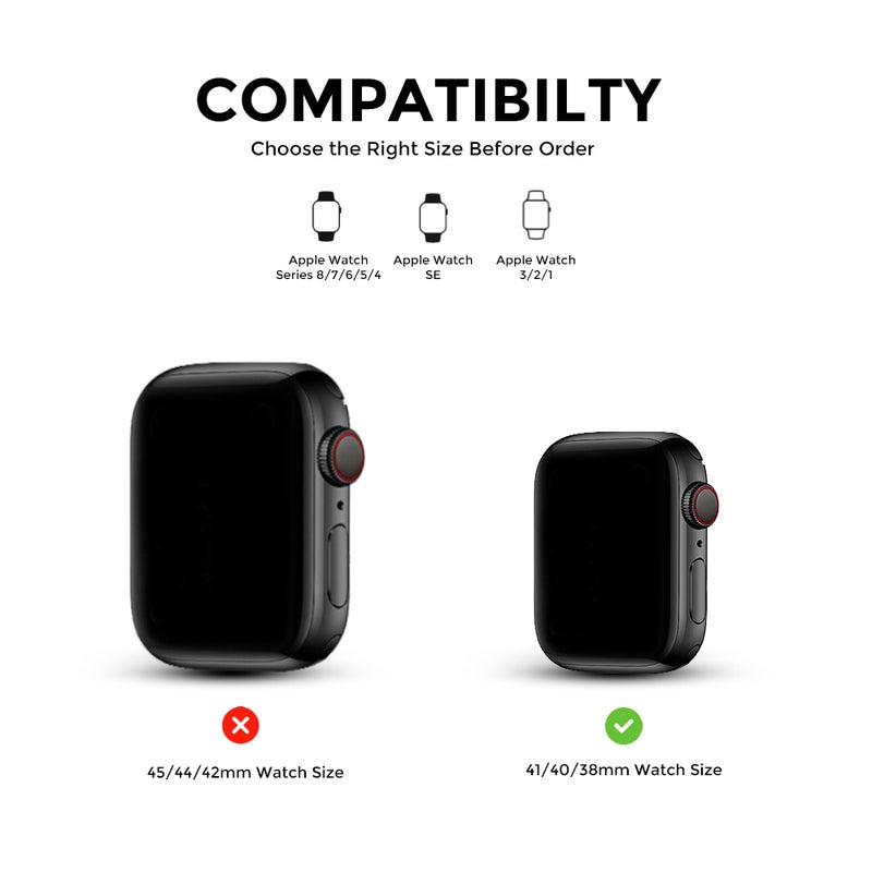 O Ozone (Pack of 2) Leather Strap For Apple Watch Band 38mm 40mm 40mm 41mm For iWatch Series SE/8/7/6/5/4/3/2/1 -Multi2 - Image 2