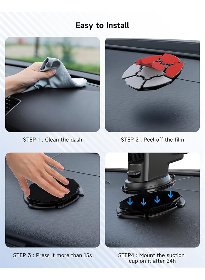 Excefore Dashboard Pad Mounting Disk - 80Mm Adhesive Suction Disc For Car Phone Mount Holder, Wireless Car Charger, Gps, Dash Cam - Image 4