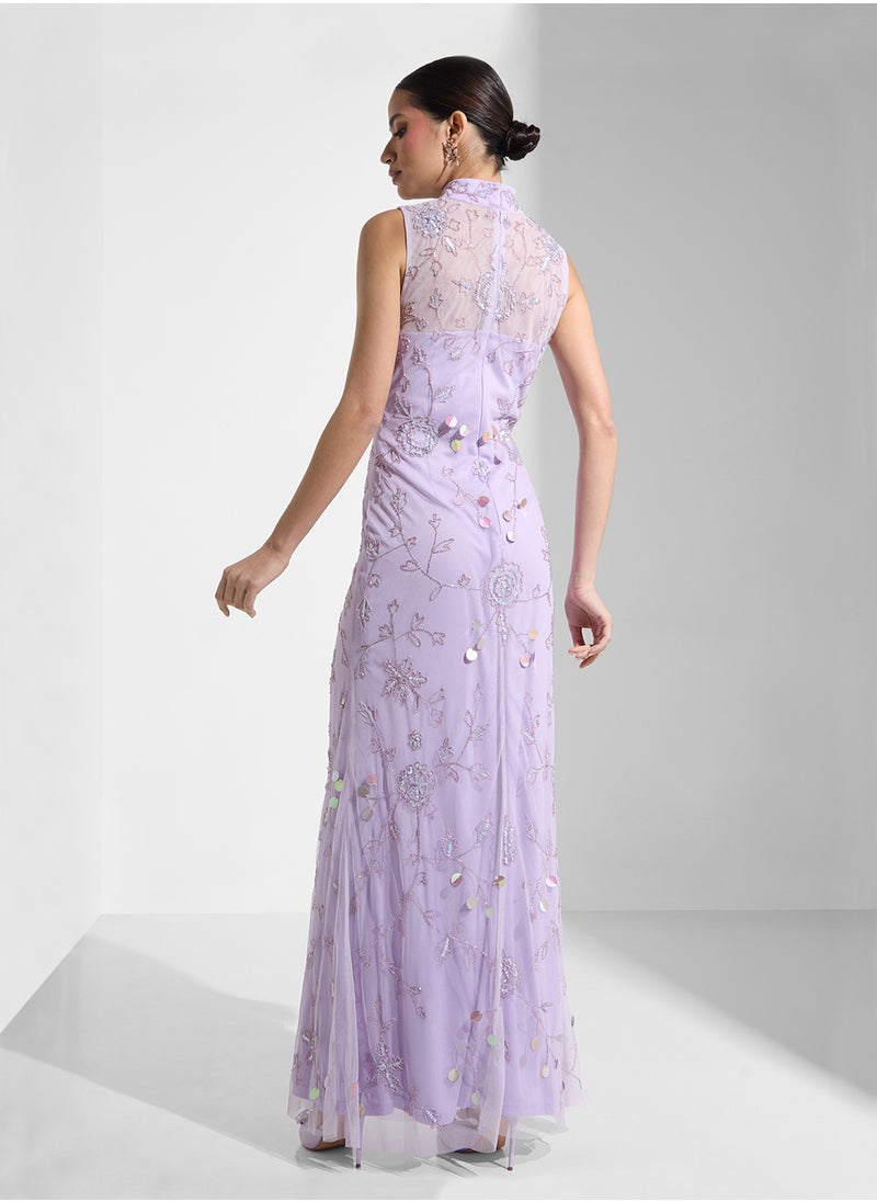Namshi x Beaded Dress With Sweetheart Neckline  - Image 2