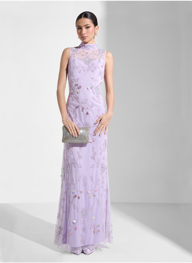 Namshi x Beaded Dress With Sweetheart Neckline  - Image 5