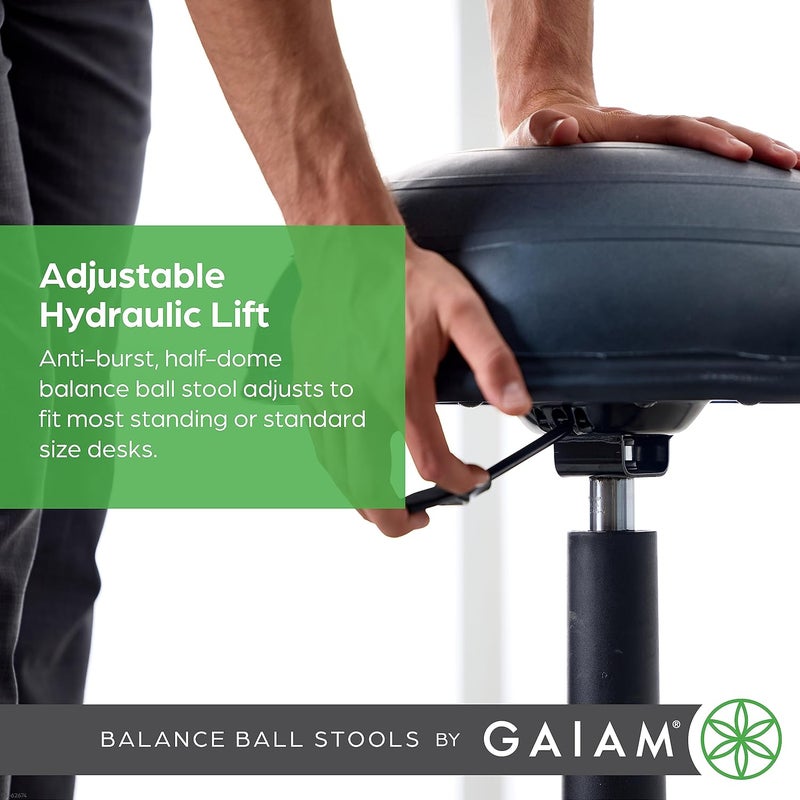 Gaiam Gaiam Balance Ball Chair Stool HalfDome Stability Ball Adjustable Tall Office - Image 5