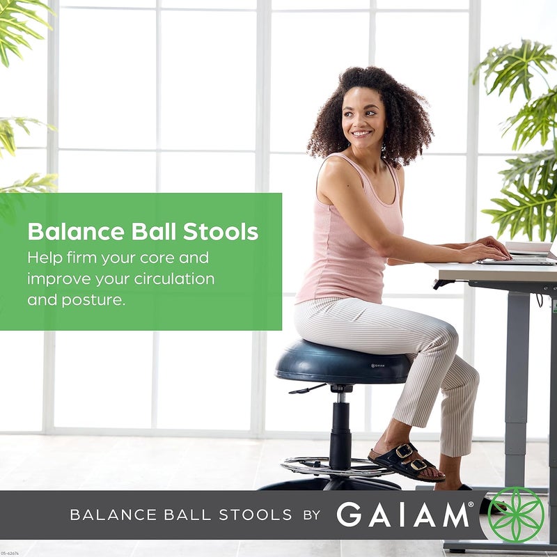 Gaiam Gaiam Balance Ball Chair Stool HalfDome Stability Ball Adjustable Tall Office - Image 3