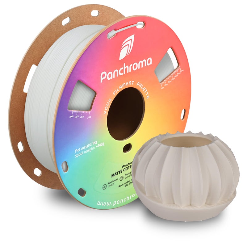 Polymaker Panchroma Matte PLA Filament, Matte Cotton White 1.75mm 1kg 3D Printing Filament, Formerly Polyterra Matte 3D Printer PLA Filament, Fit Most FDM 3D Printers, 1kg Spool (2.2lbs) - Image 1