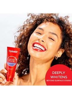 Colgate Colgate Optic White Advanced Hydrogen Peroxide Toothpaste, Teeth Whitening Toothpaste Pack, Enamel-Safe Formula, Helps Remove Tea, Coffee, and Wine Stains, Sparkling White, 3 Pack, 3.2 oz  - Image 5
