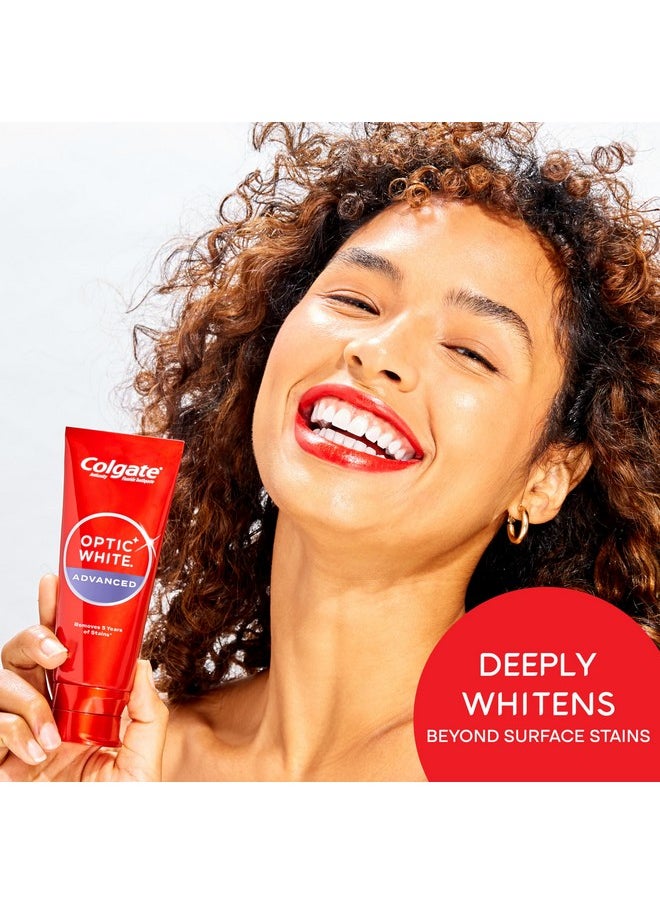 Colgate - Colgate Optic White Advanced Hydrogen Peroxide Toothpaste, Teeth Whitening Toothpaste Pack, Enamel-Safe Formula, Helps Remove Tea, Coffee, and Wine Stains, Sparkling White, 3 Pack, 3.2 oz - Image 1