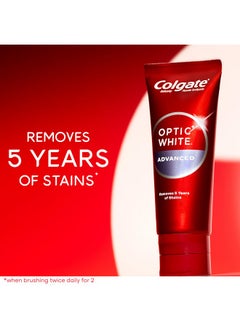 Colgate Colgate Optic White Advanced Hydrogen Peroxide Toothpaste, Teeth Whitening Toothpaste Pack, Enamel-Safe Formula, Helps Remove Tea, Coffee, and Wine Stains, Sparkling White, 3 Pack, 3.2 oz  - Image 2