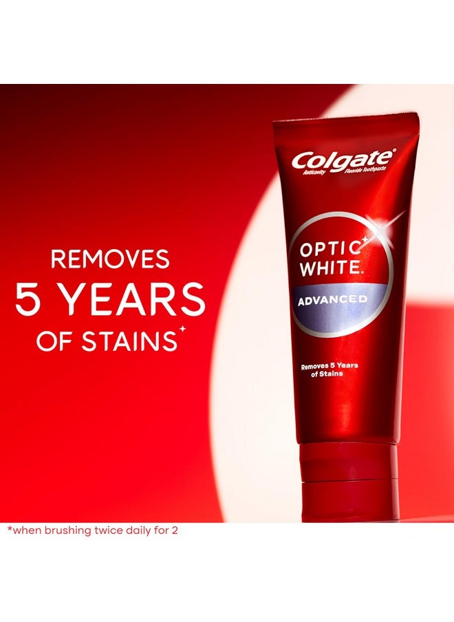 Colgate - Colgate Optic White Advanced Hydrogen Peroxide Toothpaste, Teeth Whitening Toothpaste Pack, Enamel-Safe Formula, Helps Remove Tea, Coffee, and Wine Stains, Sparkling White, 3 Pack, 3.2 oz - Image 1