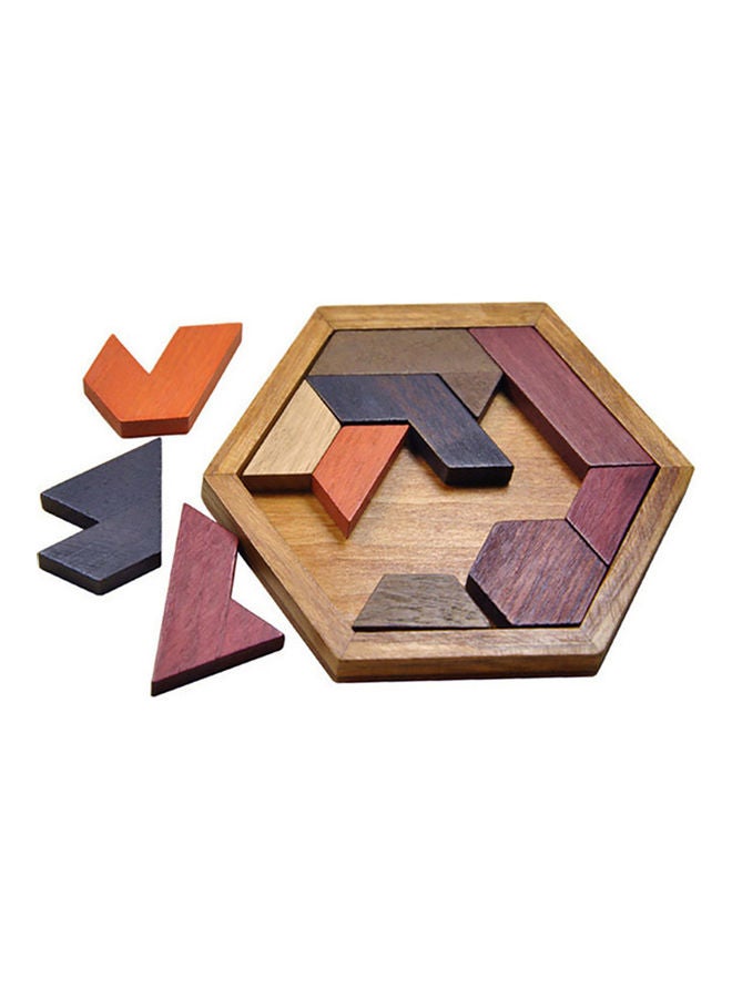 Wooden Board Jigsaw Tangram Geometric Shape Puzzles Set - Image 2