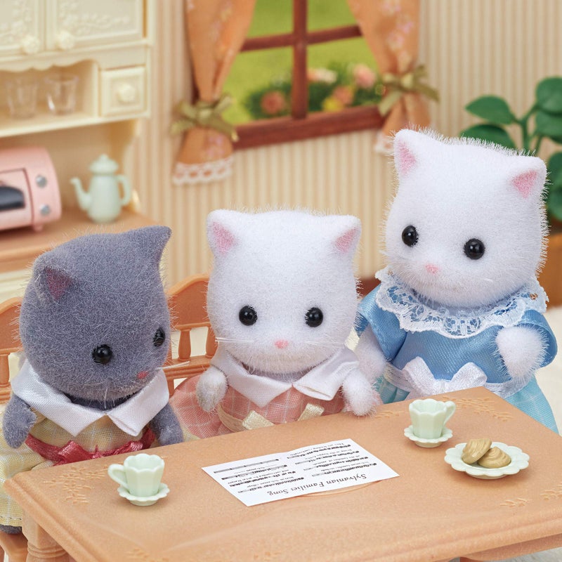 Epoch Sylvanian Families  Doll (White Persian Cat Girl) Ni-105 ST Mark Certified, for Ages 3 and Up, Toy, Dollhouse Sylvanian Families - Image 4