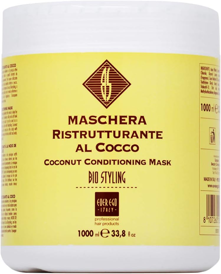 Ever Ego Alter Coconut Conditioning Mask - 33.8 oz (1000 ml) for Dry and Damaged Hair