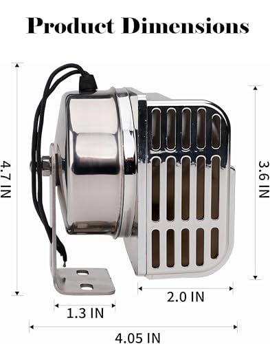 Baieasy Dual Trumpet Marine Boat Horn 12V, Stainless Steel Waterproof Horn 125dB Super Loud, Heavy Duty for Yacht, Sailboat, Truck Replacement - Image 3