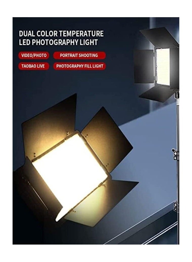 ليدين إضاءة كاميرا 600 LED - لوحة LED قابلة للتعتيم 3200K-6500K مع حامل وبطارية قابلة لإعادة الشحن ومحول تيار متردد - إضاءة استوديو محمولة لليوتيوب ومقاطع الفيديو وتيك توك والبكرات والتصوير الفوتوغرافي - Image 4