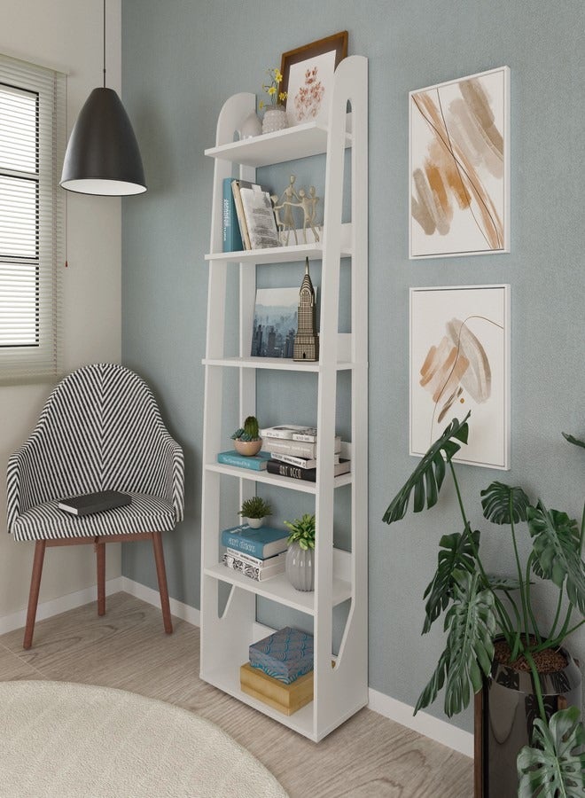 Pilati Book Shelve Decor Furniture for Home Office, Living Room.99.5x31.5x19 White color - Image 2