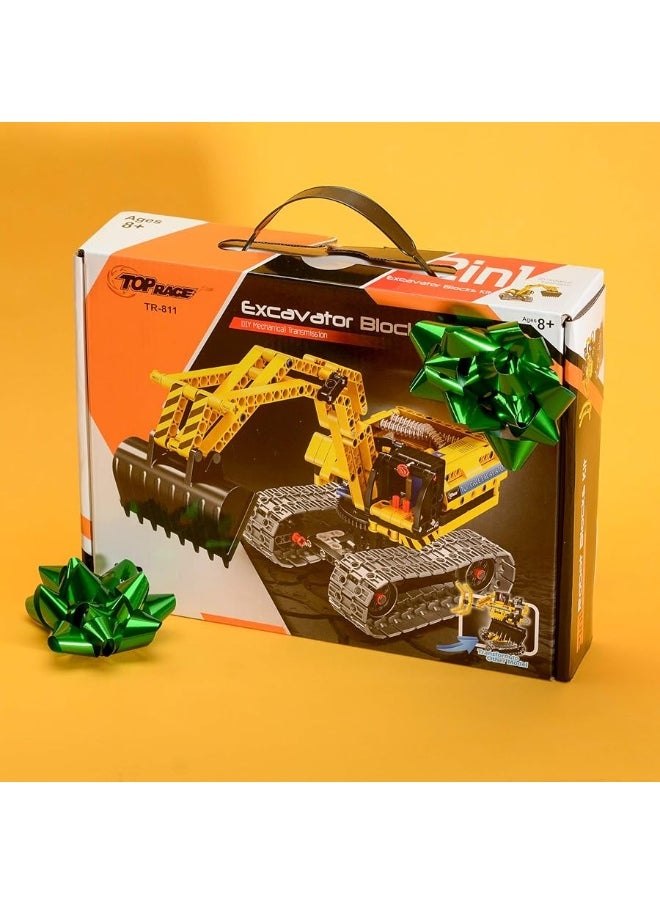 Top Race Top Race Stem Building Toys Building Set stem Kits for Boys Gift Toys for Boys Ages 6-14 Year Old and up, 2 in 1 Model Set Excavator Toy and Robot Toy 342 Pieces  - Image 1