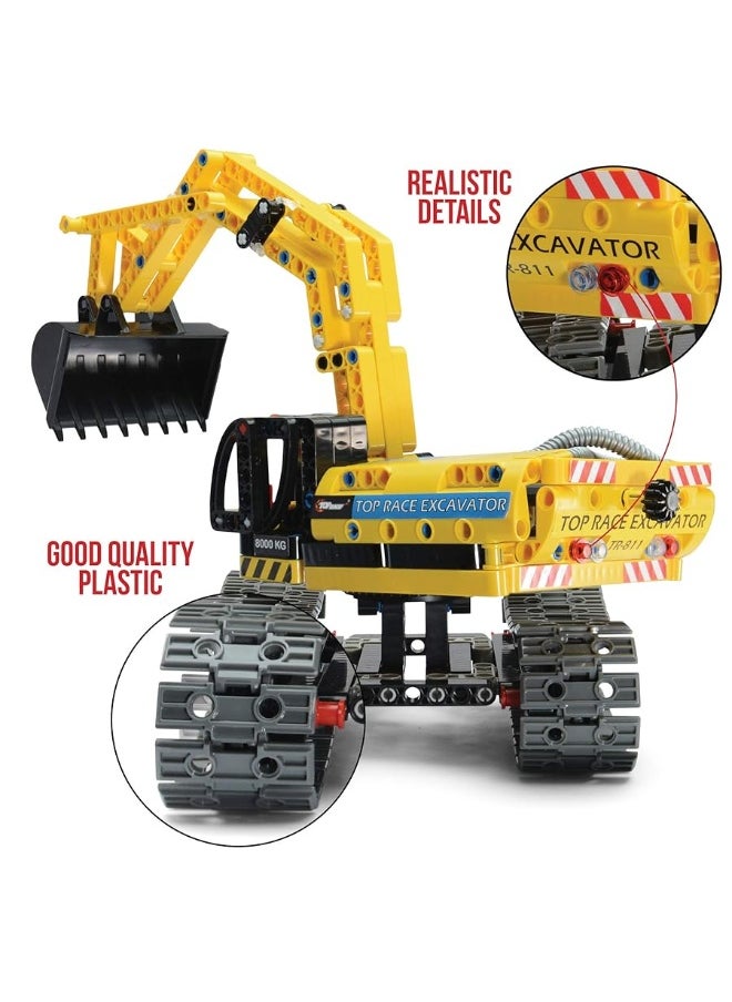 Top Race Top Race Stem Building Toys Building Set stem Kits for Boys Gift Toys for Boys Ages 6-14 Year Old and up, 2 in 1 Model Set Excavator Toy and Robot Toy 342 Pieces  - Image 3
