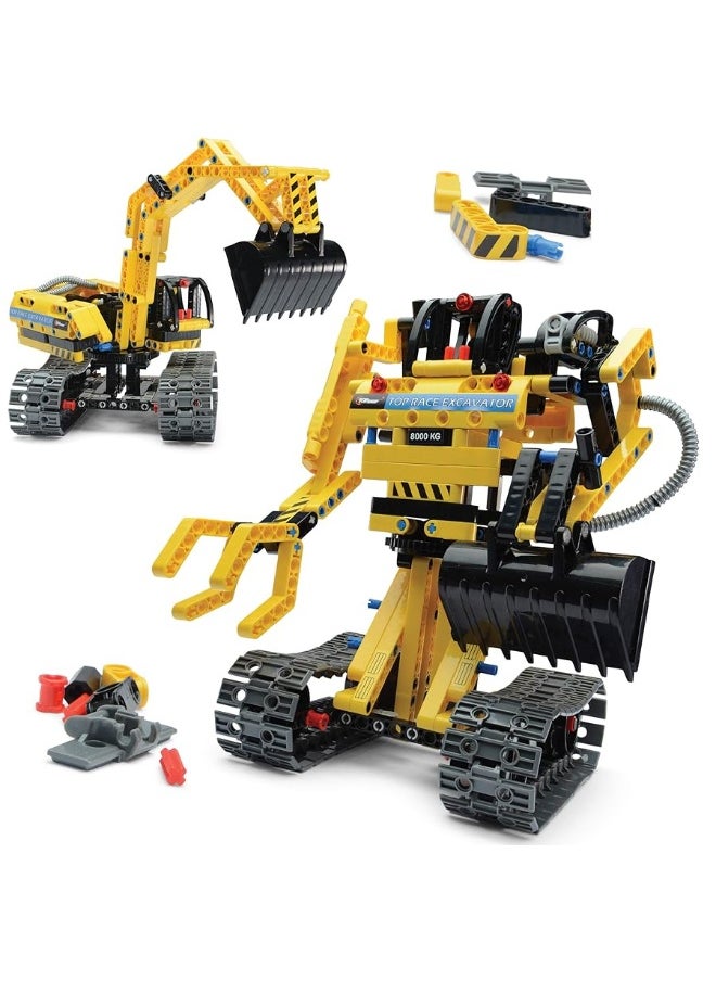 Top Race Top Race Stem Building Toys Building Set stem Kits for Boys Gift Toys for Boys Ages 6-14 Year Old and up, 2 in 1 Model Set Excavator Toy and Robot Toy 342 Pieces  - Image 4