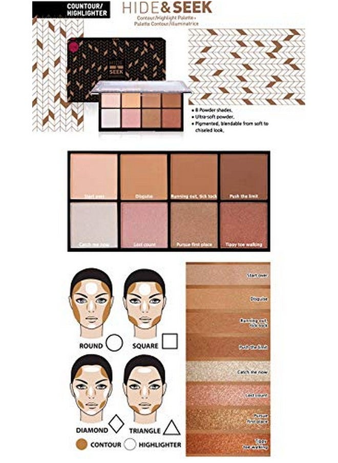 J.Cat Beauty - 8 Square Palette Hide & Seek Contour & Highlight Palette - Image 1