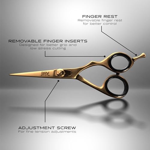 BRV MEN Facial Hair Scissors for Men | Titanium Series | Mustache & Beard Trimming Scissors | 5.5 inches l Sharp & Precise Grooming | Razor Edge Barber Scissor (RIGHT HANDED - titanium bronze) - Image 3